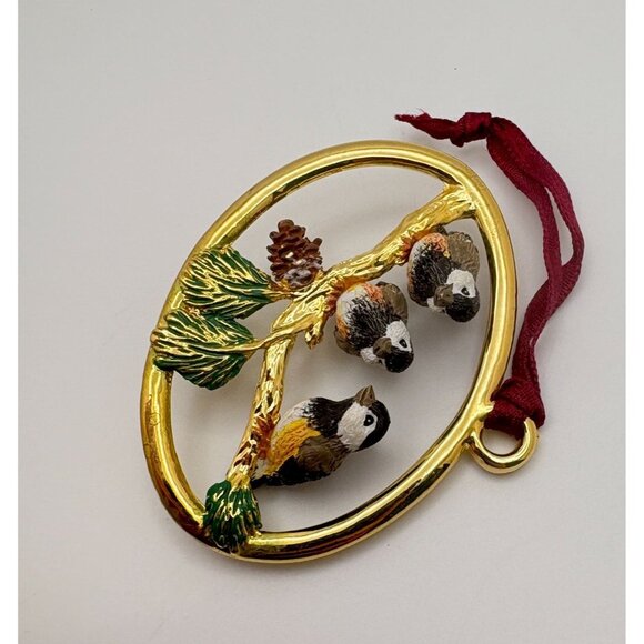 Chickadee Bird Trio Christmas Tree Ornament Winter Visitors Carlton Cards - Picture 5 of 6